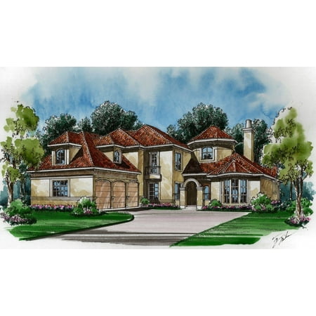 015-1149: Luxury Neoclassical 3 Bed, 4 Bath Luxury Home Plan, 3689 Sq Ft: Full Blueprints with License to Build by Home Plan Marketplace - Lesuto