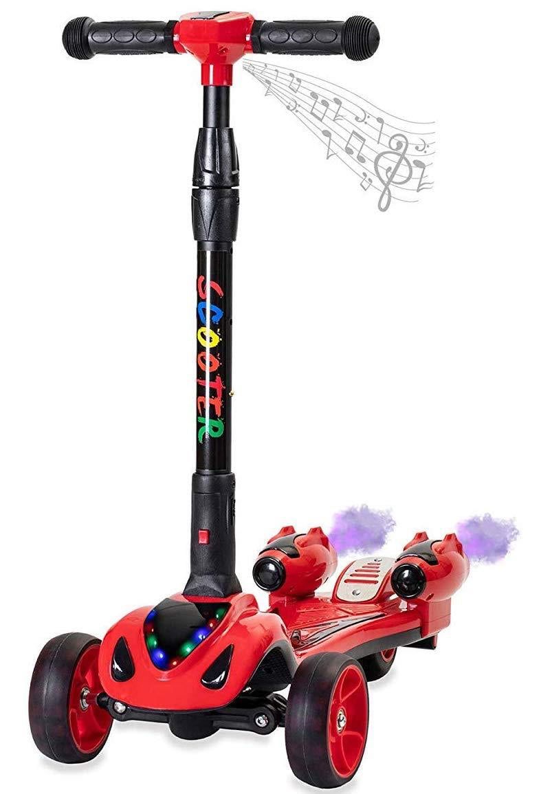 Exclusive Kids 3 Wheels Scooter LED Lights Music & Smoke Machine Unisex Age 5 