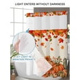 thumbnail image 4 of No Hook Cloth Fabric Shower Curtain with Snap in Liner, Autumn Pumpkin Waterproof Shower Curtains Set with See Through Top Window, Thanksgiving Fall Maple Leaf Sunflower Bath Curtains Shower 72"x84", 4 of 6