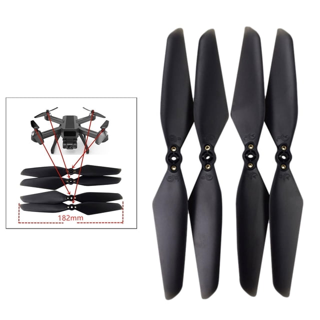 Paquete de 4 accesorios de hélices plegables de plástico de liberación rápi livianos 2 hojas para B20 Bugs 20 accesorio de cuadricópte Negro Yotijar hélice