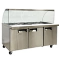 thumbnail image 3 of 72 in. Three-Door Salad Bar Refrigerated Buffet Cold Table 20.6 Cu.Ft. Salad Prep Table, 3 of 12