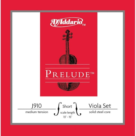 D'Addario Prelude Viola String Set, Short Scale, Medium Tension