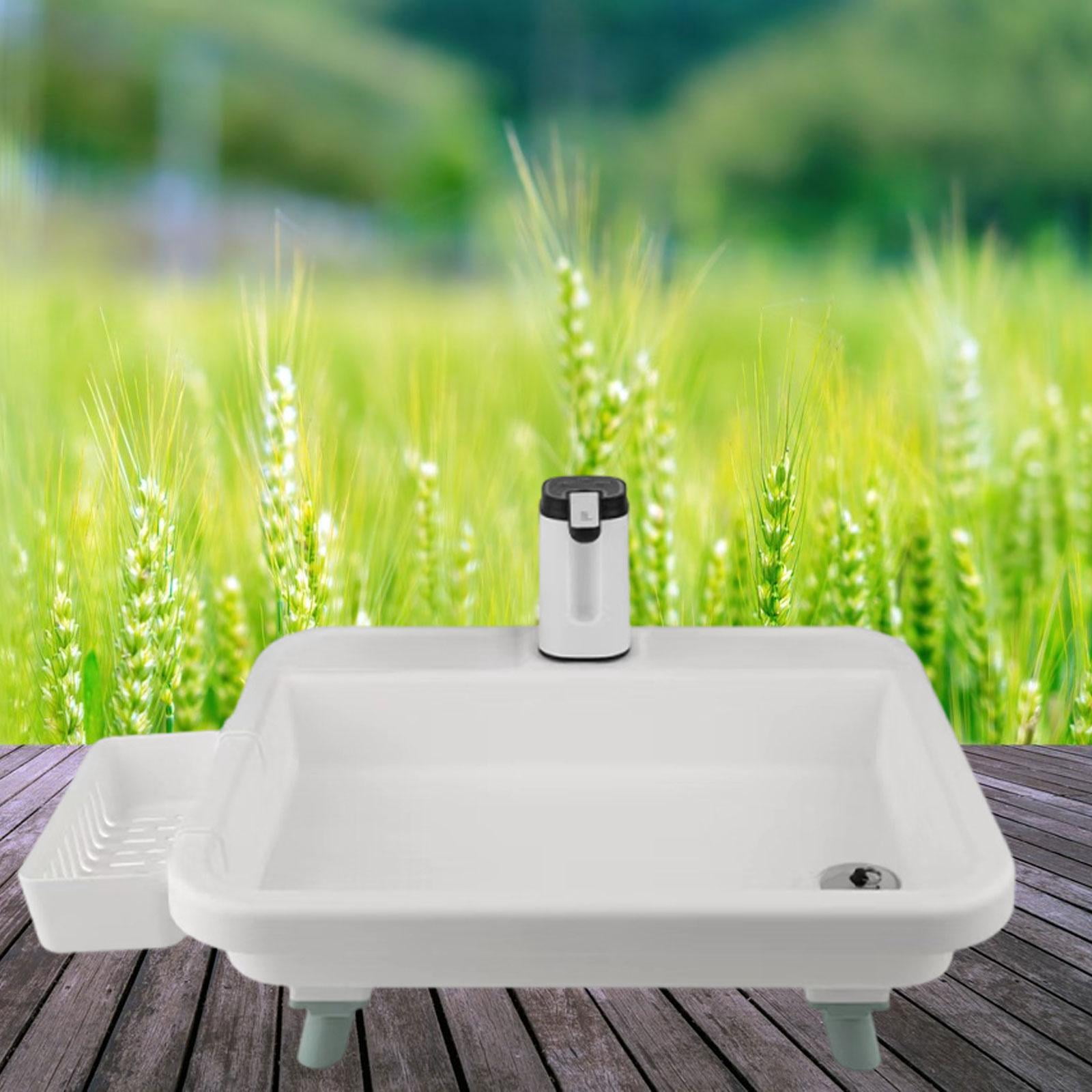 Axioma Outdoor Portable Sink Mobile Hand Wash Station Easy Setup Convenient with Electronic Faucet for Workshops Family Use Camping White