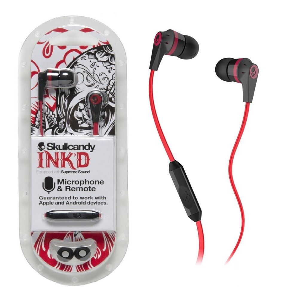Skullcandy red / Black S2IKDY010 3.5mm Connector Ink'd 2.0 Earbud