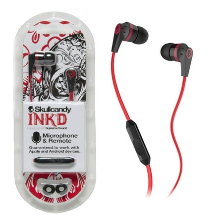 Skullcandy red / Black S2IKDY-010 3.5mm Connector Ink'd 2.0 Earbud Headphones with