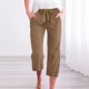 thumbnail image 2 of Negocios Pantalones Casuales para las Mujeres Más Talla Alta Cintura Pierna Recta Trabajo Capris, Corbata Delantera con Bolsillos, Poliéster Oficina Y Uso Diario, 2 of 8