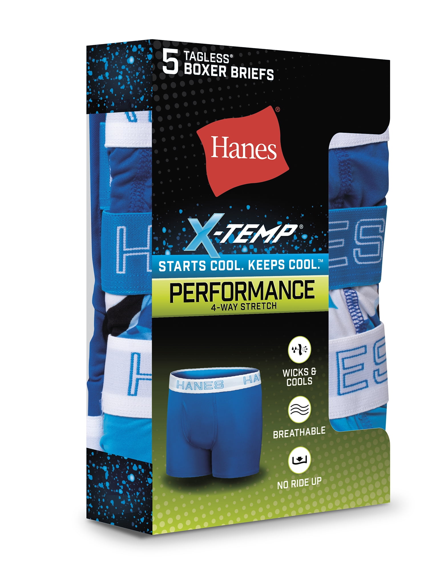 Hanes Boys' X-Temp Stretch Boxer Brief 5 Pack, Sizes S-XL