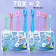 thumbnail image 4 of 70 packs of mini disposable toothbrushes 5-in-1 portable pre-applied toothpaste travel toothbrush, equipped with toothpaste, tongue scraper, floss stick, independent packaging box small packaging pre, 4 of 4