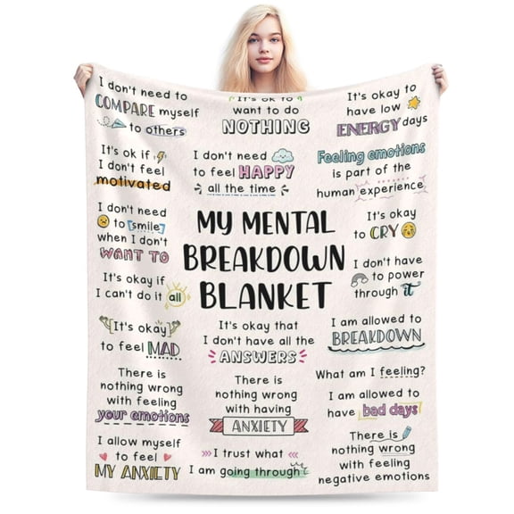My Mental Breakdown Blanket, Emotional Anxiety Support Healing Blanket 50x40