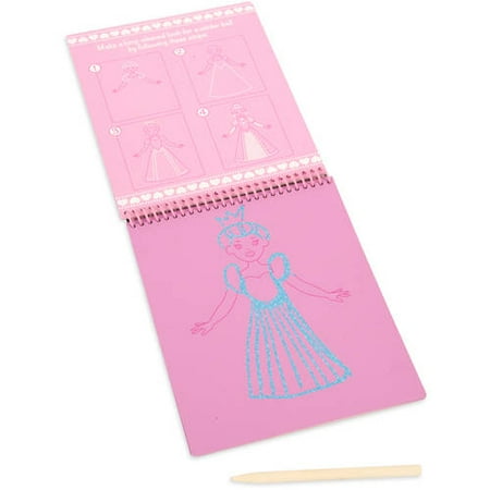 Scratch Art Doodle Pad - Melissa & Doug On the Go Scratch Art Learn-to-Draw Pad - Princesses