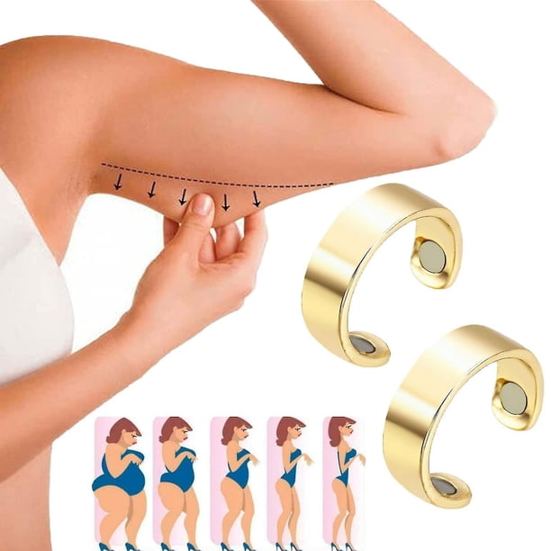 Un par de anillos magnéticos terapéuticos de drenaje linfático, anillo de terapia de desintoxicación linfática para Control de azúcar en sangre con apertura ajustable