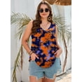 thumbnail image 6 of SHOWMALL Women's Plus Size Summer Tank Top, Soft Stretchy V Neck Pleated Tunic for Travel and Lounge, Yp Ink Navy 2X Sleeveless Side Slit Casual Layering Sun Shirt, 6 of 8