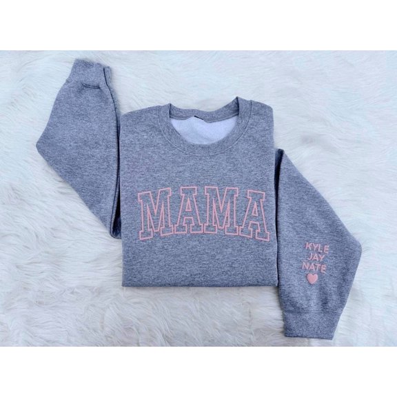 Mama Sweatshirt | MAMA Sweater | Pink Crewneck Women | Customized Sweatshirt | Puff Vinyl Sweatshirt | Gift for Mom