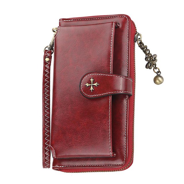 Nuevo bolso largo para mujer bolso de mano multifuncional con cremallera para teléfono móvil