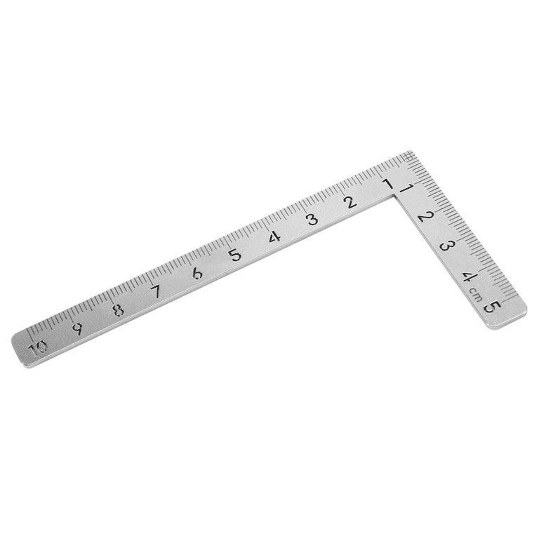 Mini Square 10x5cm Stainless Steel Angle Ruler Small Turning Ruler Woodworking, Silver