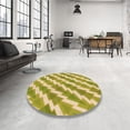 thumbnail image 4 of Ahgly Tapis de Zone Rond Lavable en Machine Intérieur Transitionnel Brun Doré Foncé, 8 Pieds Rond, 4 of 7