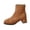 Khaki, variant on Women's Suede Boots Ankle Booties Chunky Mid Heel Solid Short Boots for Work Casual Fall Winter