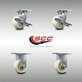 thumbnail image 2 of 4 Inch SS Nylon Caster Set with Delrin Bearings 2 Brakes 2 Rigid SCC, 2 of 2
