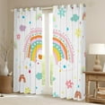 thumbnail image 2 of Castle Fairy Kids Cartoon Rainbow Black Out Curtains,Stars Love Heart Curtains Pack of 2 (42x63 Each),Kawaii Flowers Bedroom Curtains,Microfiber Bedroom Decor, 2 of 6