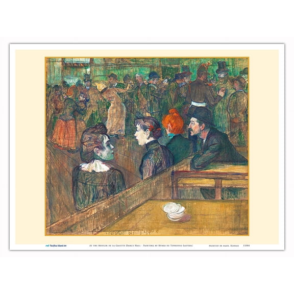 At the Moulin de la Galette Dance Hall - From an Original Color Painting by Henri de Toulouse-Lautrec c.1899 - Master Art Print (Unframed) 9in x 12in