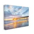 thumbnail image 3 of Ocean Pier Sunrise Reflection Coastal Photograph Gallery Wrapped Canvas Print Wall Art, 3 of 7