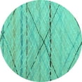 thumbnail image 1 of Ahgly Company Indoor Round Abstract Turquoise Blue Modern Area Rugs, 8' Round, 1 of 4