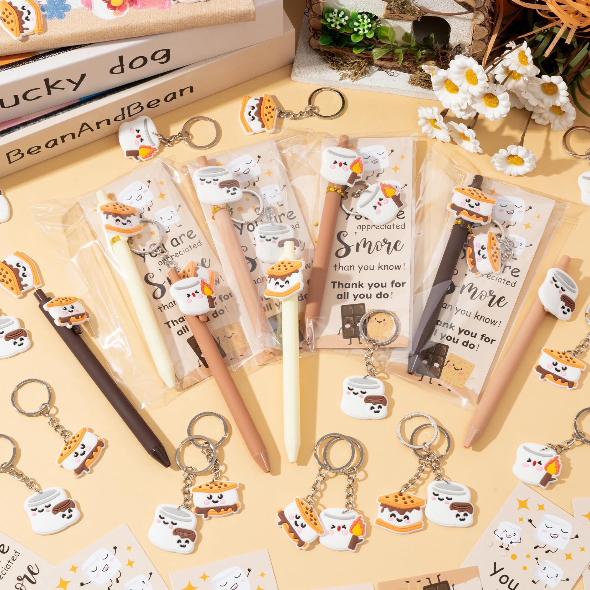 Capybara Motivational Gifts Bulk - 12 Set Capybara Ballpoint Pens Keychains Bookmarks, Funny Classroom Rewards Student Teacher Employees Coworker Appreciation Gifts Inspirational Party Favors