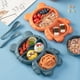 thumbnail image 5 of Juego de comidas, plato dividido con control de porciones con tenedor y cuchara para niños, 5 of 5