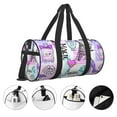 thumbnail image 4 of Rocae Eiffel Tower and Hearts Print Round Travel Duffel Bag and Fitness Bag, Women's Waterproof Weekend Tote, Men's Travel and Fitness Essentials, 4 of 8