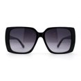 thumbnail image 1 of Womens Squared Butterfly Minimal Rectangular Chic Plastic Sunglasses Black Smoke, 1 of 4