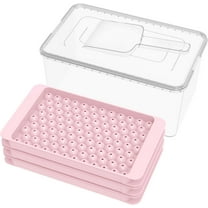 Ice Cube Tray with Lid and Bin, Ice Trays for Freezer, 3 * 104 PCS Ice Cube Mold, 0.45'' Mini Ice Cube Trays for Mini Fridge Making Ice Balls for Coffee,Juice &Soda(Pink)