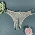 thumbnail image 2 of Elainilye Fashion Womens Crotchless Panties Set Sexy Transparent Underwear Sling Solid Color Thong Underwear,Beige, 2 of 5