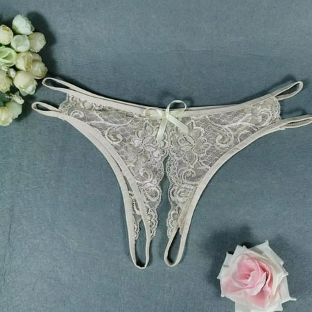Alkepwun Underwear for Women Floral Lace Briefs Thongs Underwear Hollow Out Cute Lingerie Thong Panties