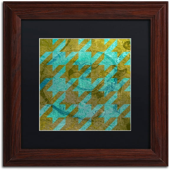Trademark Fine Art "Houndstooth V" Canvas Art by Color Bakery Black Matte, Wood Frame