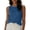Blue, variant on Ymauqau Women's Crop Tank Tops Crew Neck Denim Sleeveless Shirts Trendy Casual Blouses Loose Cami Shirts with Pocket