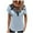 Light Blue-17, variant on Mittory Summer Tops for Women Dressy Casual Lace V-Neck Short Sleeve Shirts Trendy Comfy Pleated Blouse T-Shirt
