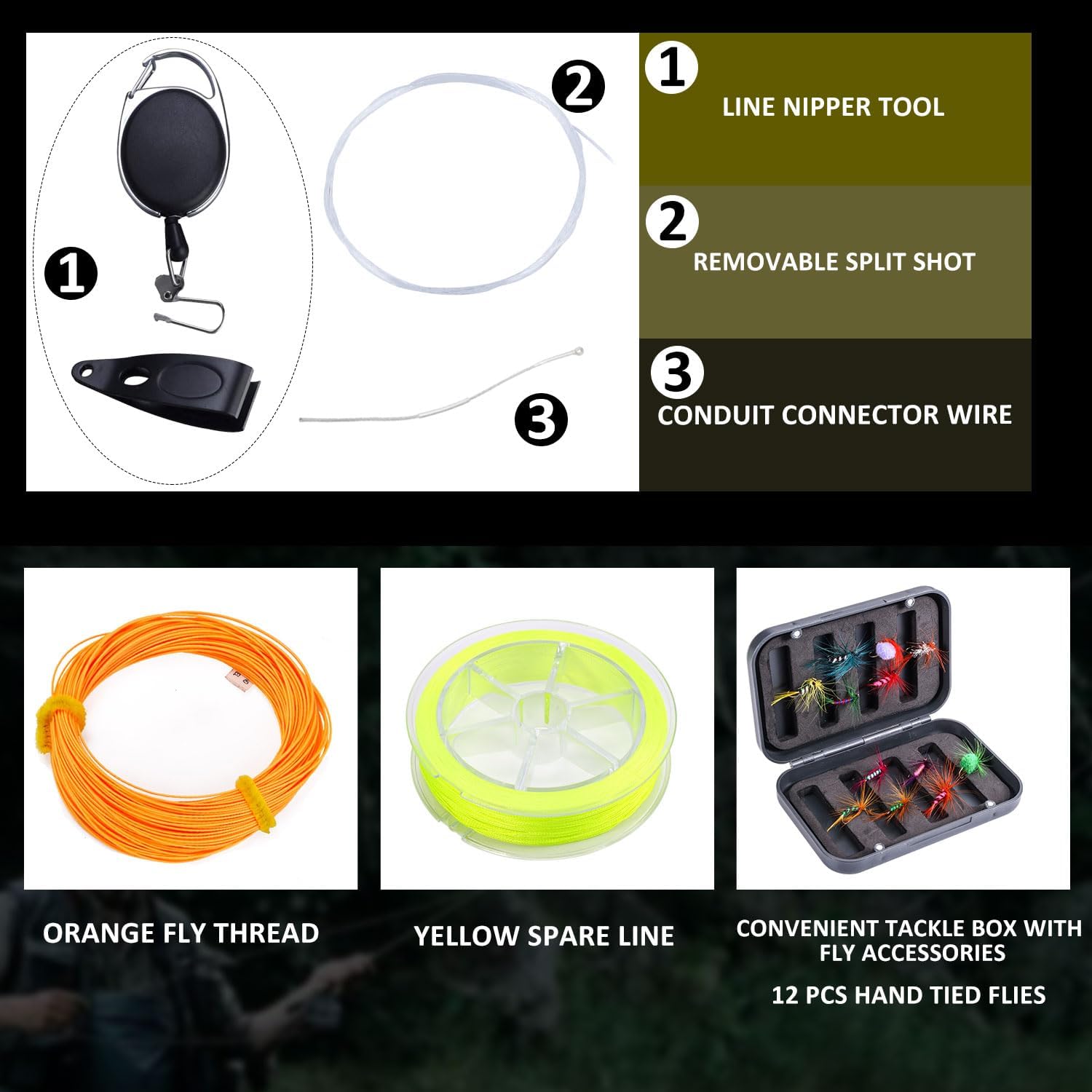 Fly Fishing Combo 9ft Carbon Rod and Reel Starter Kit with Bag