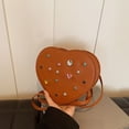thumbnail image 4 of Mochila informal en forma de corazón con mini mochila con diamantes de imitación para mujer viaje trabajo, 4 of 5