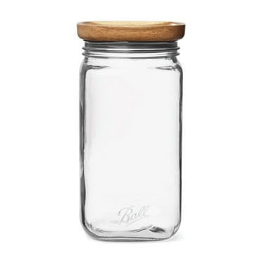 Ball Stack & Store Mason Jar with Wooden Lid, 32 Ounce