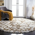 thumbnail image 2 of SAFAVIEH Horizon Milica Abstract Shag Area Rug, Ivory/Gold, 5' x 5' Round, 2 of 8