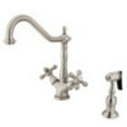 thumbnail image 4 of HERITAGE SINGLE POST TWO HANDLES KITCHEN FAUCET WITH METAL SIDE SPRAYER, 4 of 4