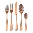 thumbnail image 2 of MegaChef  Gibbous 20 Piece Flatware Utensil Set, Stainless Steel Silverware Metal Service for 4 in Rose Gold Matte, 2 of 6