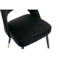 thumbnail image 4 of Guyou Modern Dining Chairs Set of 2, Velvet Upholstered Kitchen Chair with Hollow Back and Metal Legs, Armless Side Chairs for Living Room Kitchen Dining Room Bedroom, Black, 4 of 8