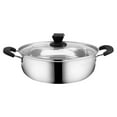 thumbnail image 4 of Stainless Steel Hot pot with Double Handles for Practical Use Silver Large Capacity 10.5qt, 4 of 9