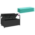 thumbnail image 5 of vidaXL Banc de Rangement de Jardin avec Coussin en Rotin Poly Noir, 5 of 5