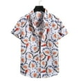 thumbnail image 2 of TAIAOJING Mens Hawaii Button Down Shirts Short Sleeve Loose Flower Shirt Hawaiian Flower Shirt, 2 of 4