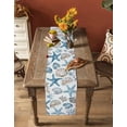 thumbnail image 5 of Table Runner Dresser Scarves 72 Inch Long,Watercolor Marine Starfish Shell Coral Linen Dining Table Runners Undersea World on White Tabletop Scarf for Wedding Holiday Party Kitchen, 5 of 9