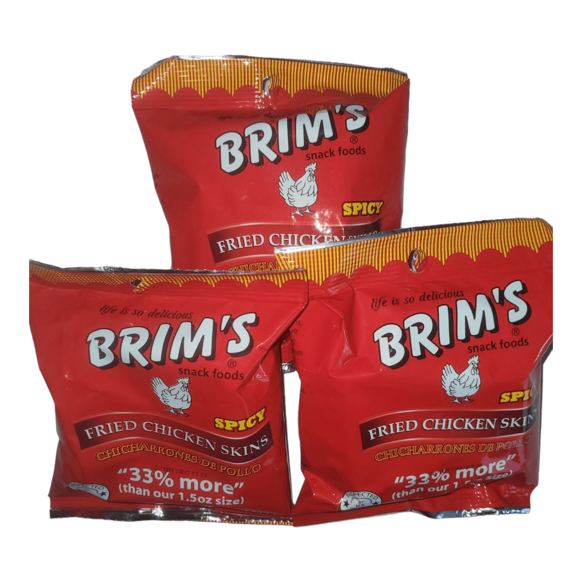 BRIM'S SPICY FRIED CHICKEN SKINS 2oz/3pk