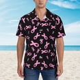 thumbnail image 2 of Fotbe Breast Cancer Awareness Camisa Hawaiana para Hombre Unisex – Camisa Casual de Verano con Botones de Manga Corta de Algodón y Lino,XX-Large, 2 of 7