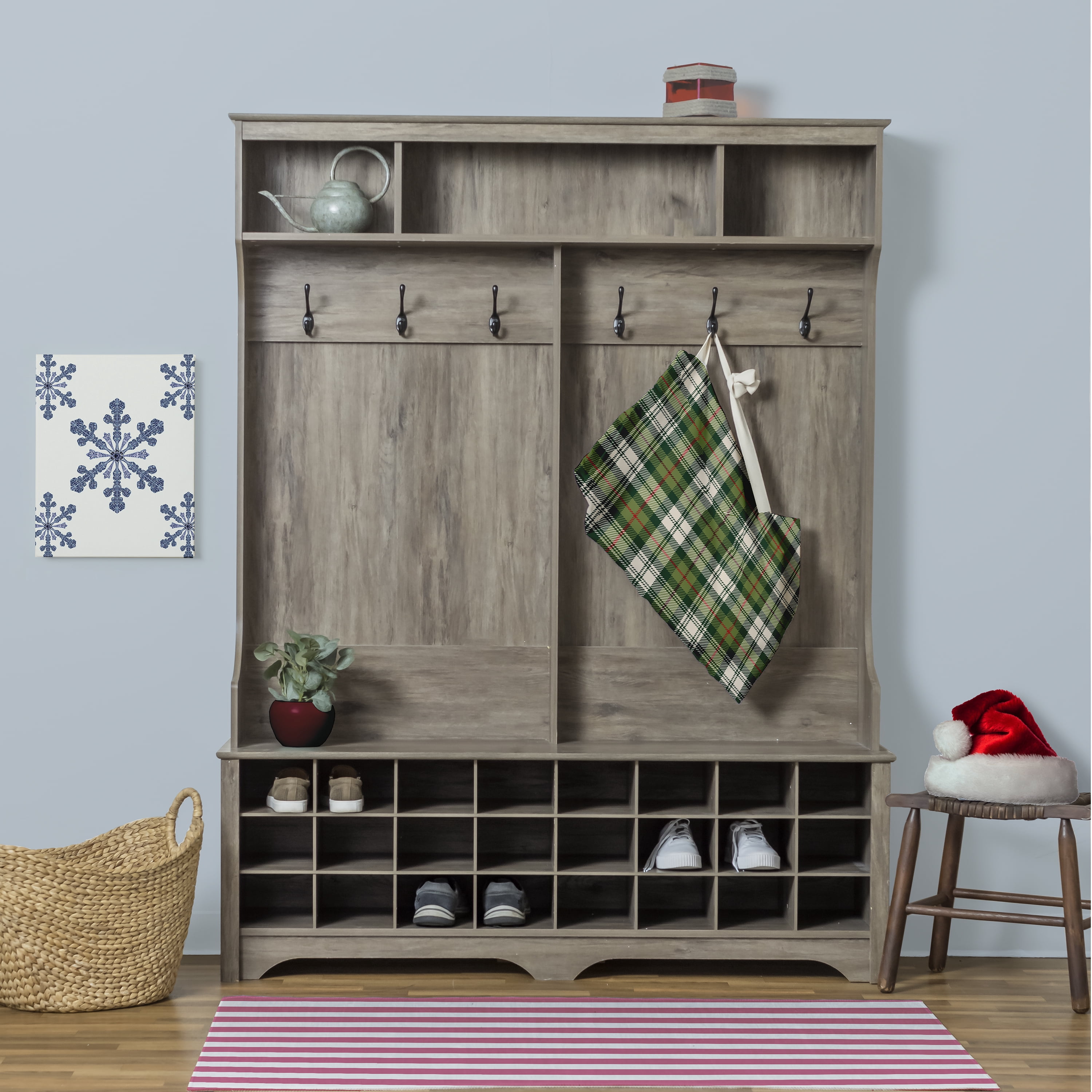 Simply Daisy Plaid 18 x 29 in Green Laundry Bag